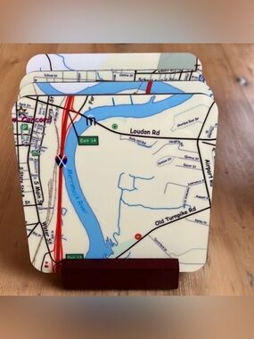 NH Custom Map Cork Coasters Concord, NH